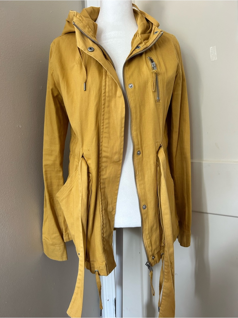 BKE is women’s jacket Mustard Hooded Utility Jacket - Women's Xsmall